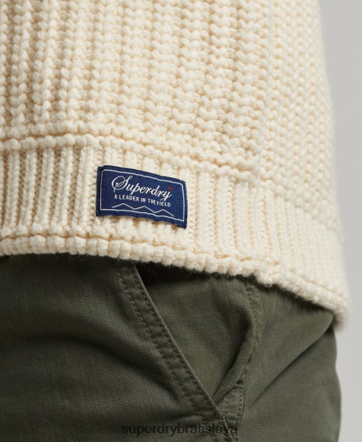 Superdry muži šálový sveter 6B4ZTR5258 oblečenie krém
