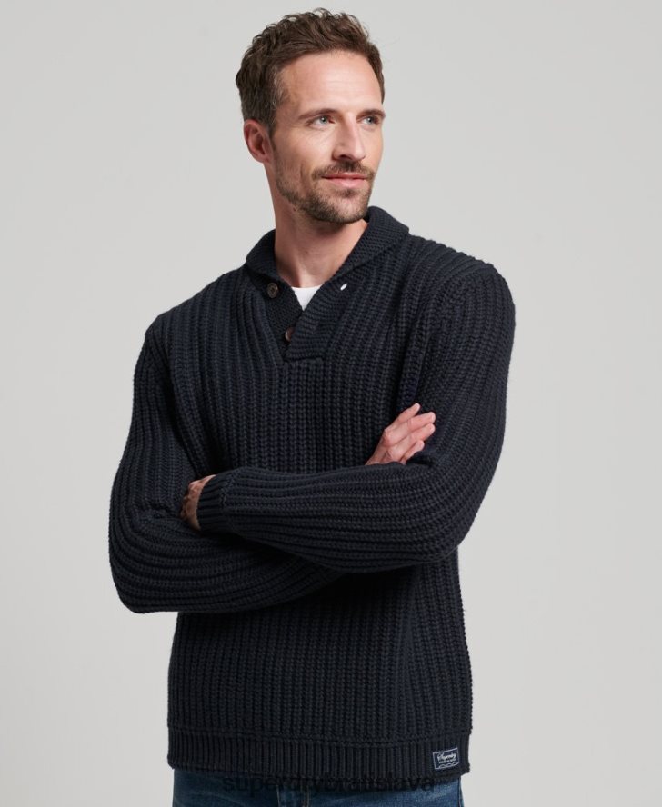 Superdry muži šálový sveter 6B4ZTR5272 oblečenie námorníctvo