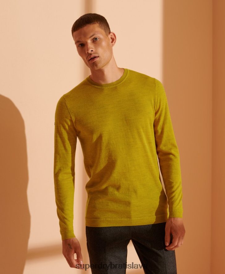 Superdry muži merino ľahký posádkový sveter 6B4ZTR5303 oblečenie žltá