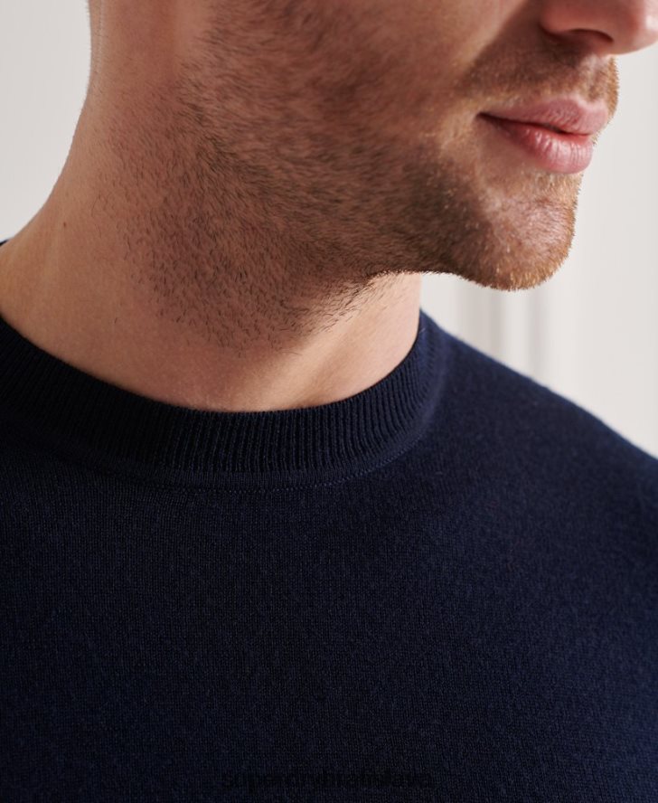 Superdry muži merino ľahký posádkový sveter 6B4ZTR5342 oblečenie námorníctvo