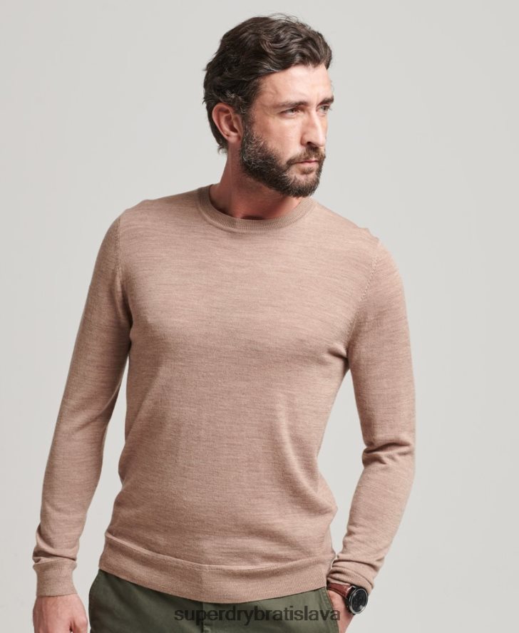 Superdry muži merino crew sveter na krk 6B4ZTR1254 oblečenie čierna