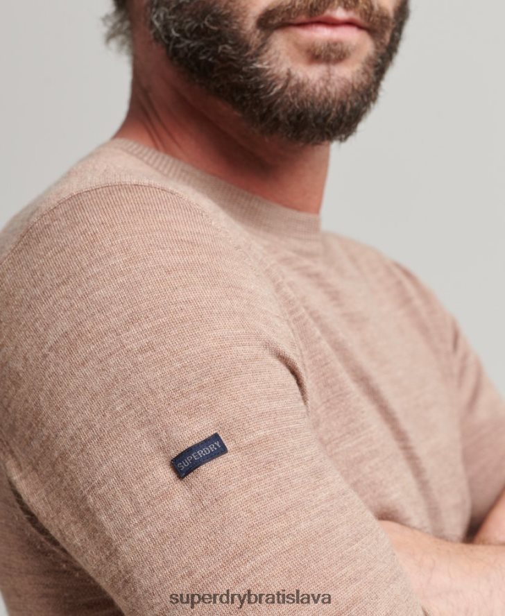 Superdry muži merino crew sveter na krk 6B4ZTR1254 oblečenie čierna
