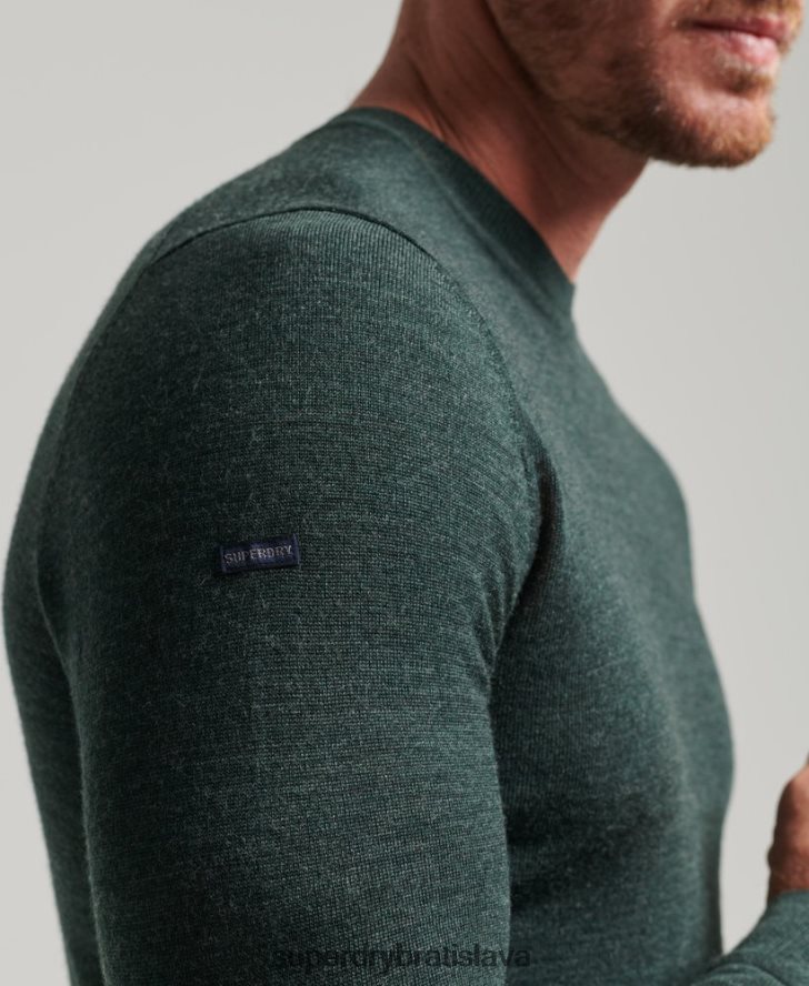 Superdry muži merino crew sveter na krk 6B4ZTR1271 oblečenie tmavošedý