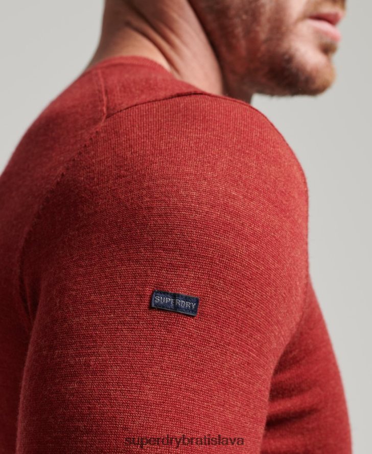 Superdry muži merino crew sveter na krk 6B4ZTR1290 oblečenie červená