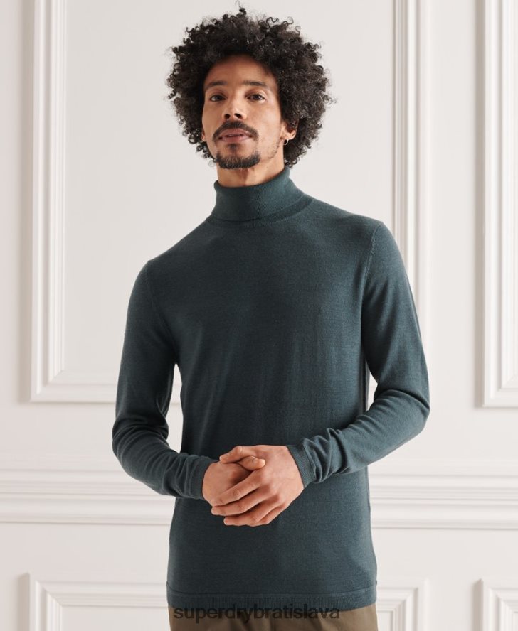 Superdry muži merino rolák 6B4ZTR1327 oblečenie kaki