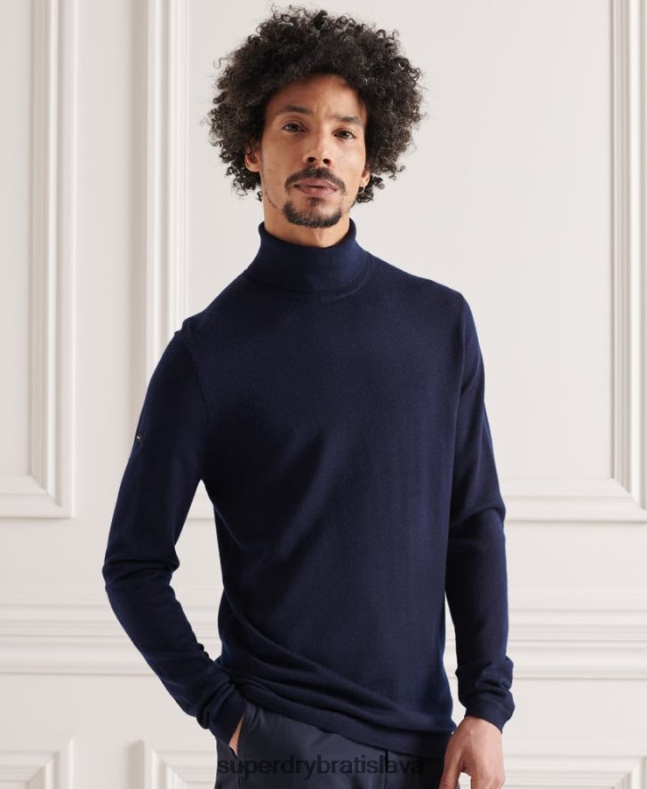 Superdry muži merino rolák 6B4ZTR1346 oblečenie námorníctvo