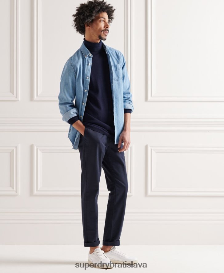 Superdry muži merino rolák 6B4ZTR1346 oblečenie námorníctvo