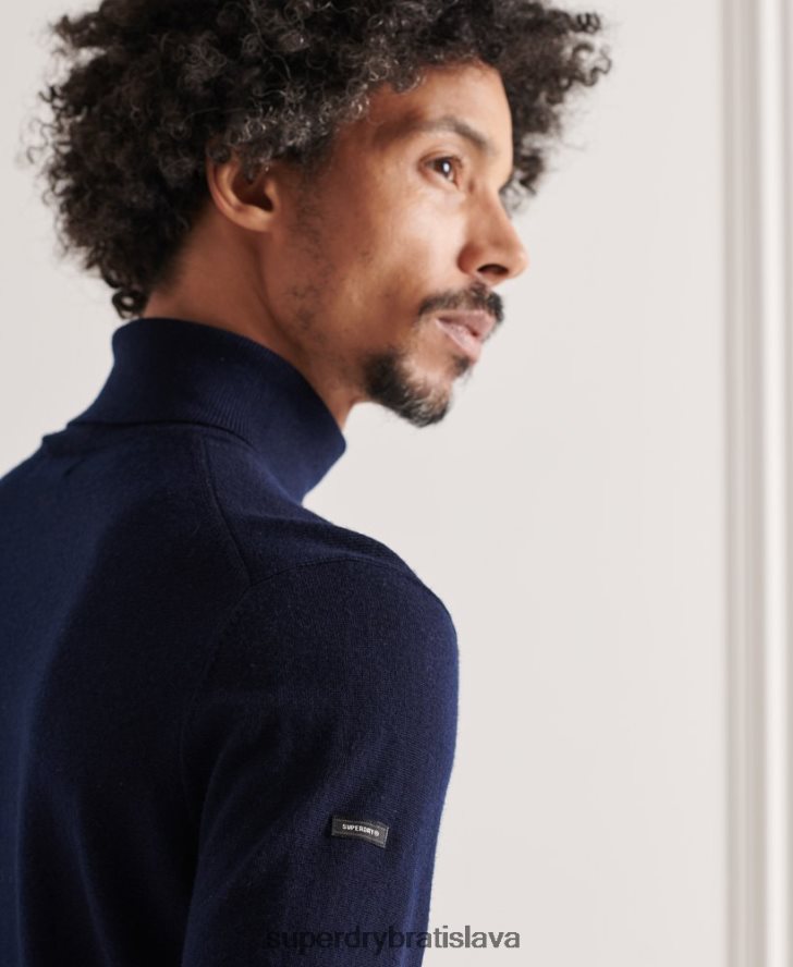 Superdry muži merino rolák 6B4ZTR1346 oblečenie námorníctvo