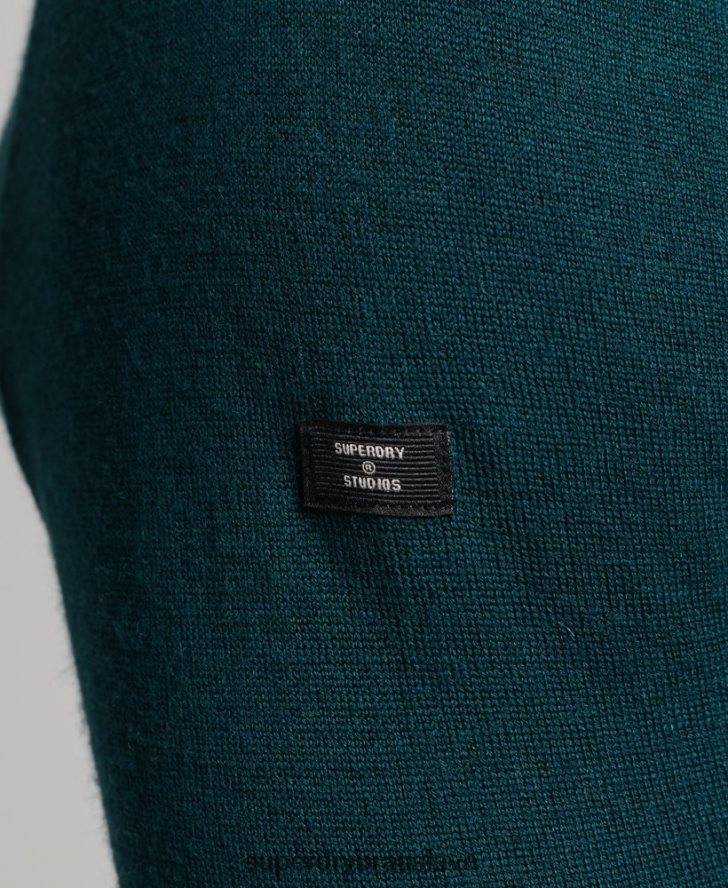 Superdry muži merino sveter s rolákom 6B4ZTR1291 oblečenie zelená