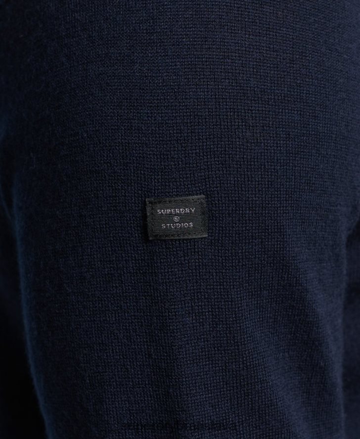 Superdry muži merino sveter s rolákom 6B4ZTR1297 oblečenie námorníctvo
