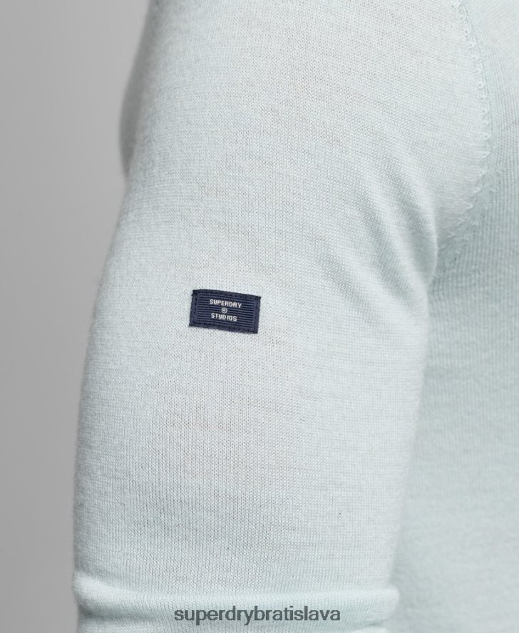 Superdry muži merino sveter s výstrihom do V 6B4ZTR5267 oblečenie zelená