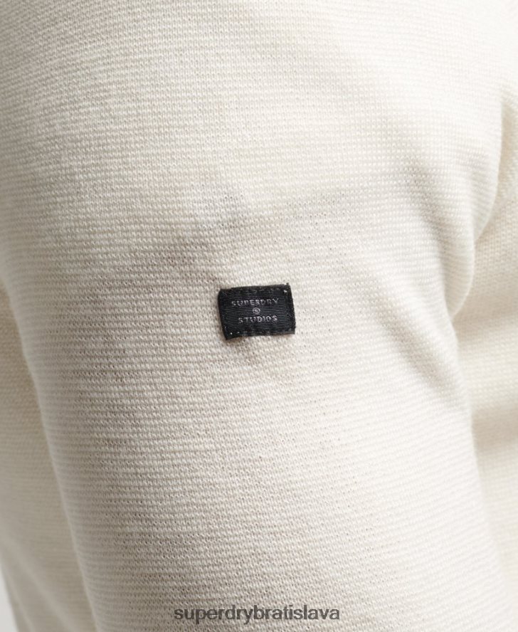 Superdry muži merino zips cez pletený kardigan 6B4ZTR1242 oblečenie biely