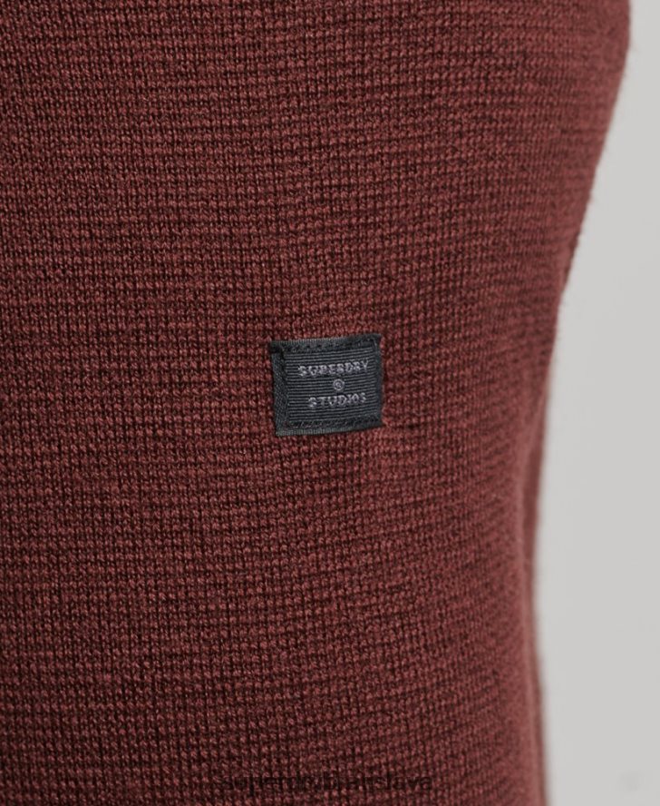Superdry muži merino zips cez pletený kardigan 6B4ZTR1256 oblečenie hnedá