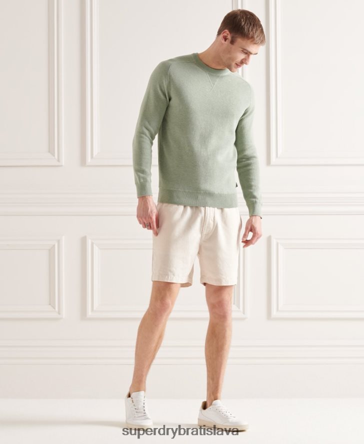 Superdry muži nevyhnutný bavlnený sveter 6B4ZTR1354 oblečenie zelená