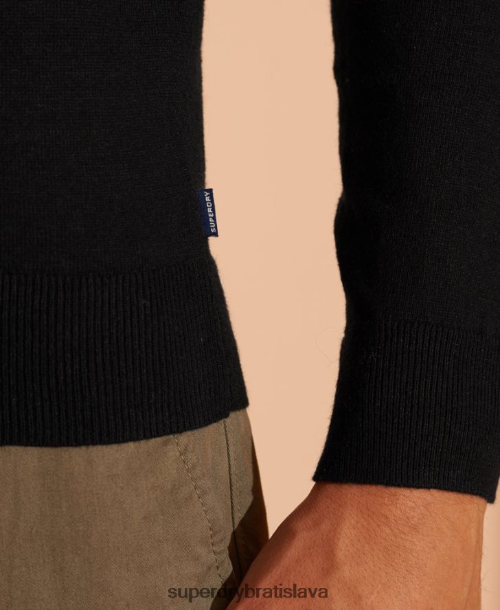 Superdry muži oranžový štítok crew jumper 6B4ZTR5327 oblečenie čierna