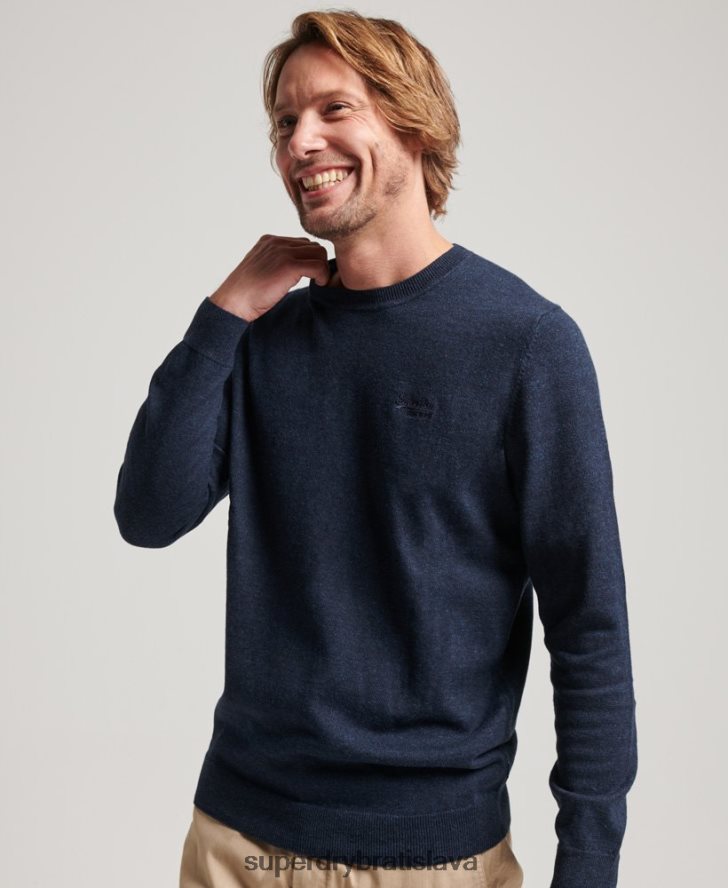 Superdry muži oranžový štítok crew jumper 6B4ZTR5341 oblečenie námorníctvo