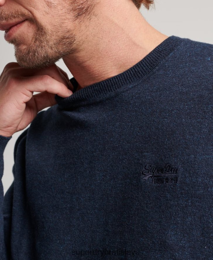 Superdry muži oranžový štítok crew jumper 6B4ZTR5341 oblečenie námorníctvo