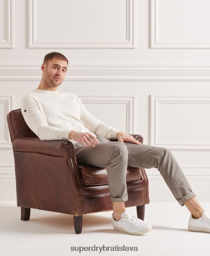Superdry muži pletený sveter coolmax crew 6B4ZTR5353 oblečenie krém