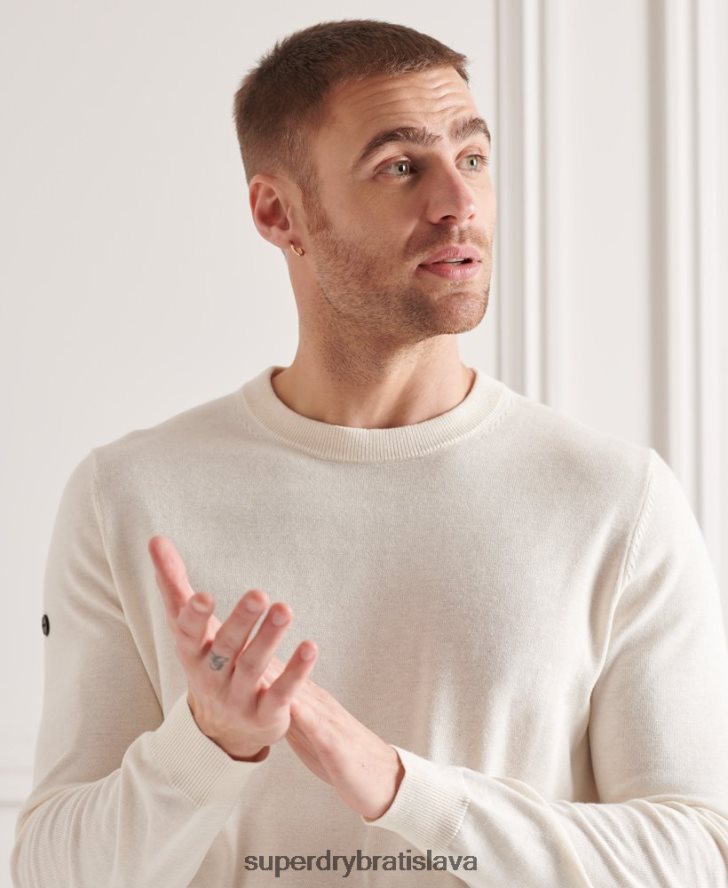 Superdry muži pletený sveter coolmax crew 6B4ZTR5353 oblečenie krém