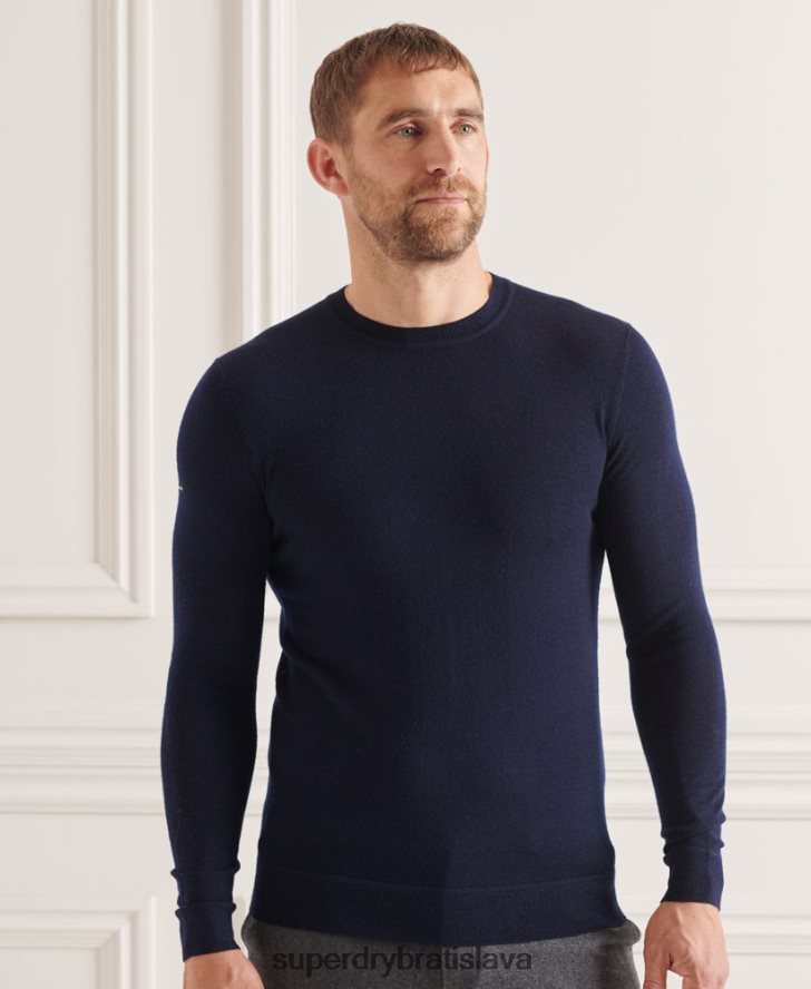 Superdry muži studios merino crew jumper 6B4ZTR1308 oblečenie námorníctvo