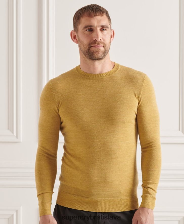 Superdry muži studios merino crew jumper 6B4ZTR1312 oblečenie žltá