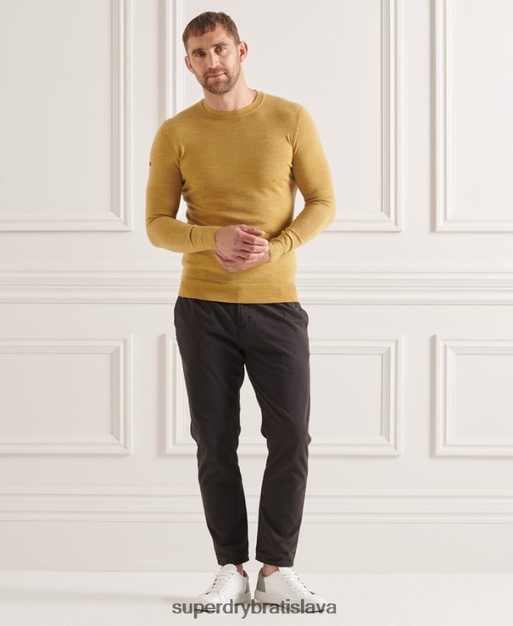 Superdry muži studios merino crew jumper 6B4ZTR1312 oblečenie žltá
