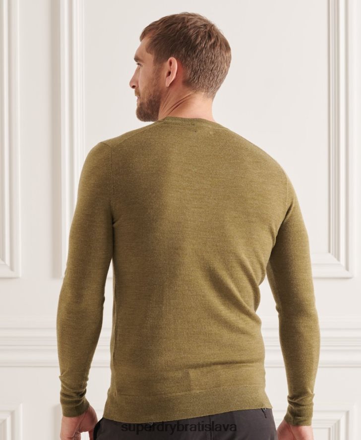 Superdry muži studios merino crew jumper 6B4ZTR1313 oblečenie zelená