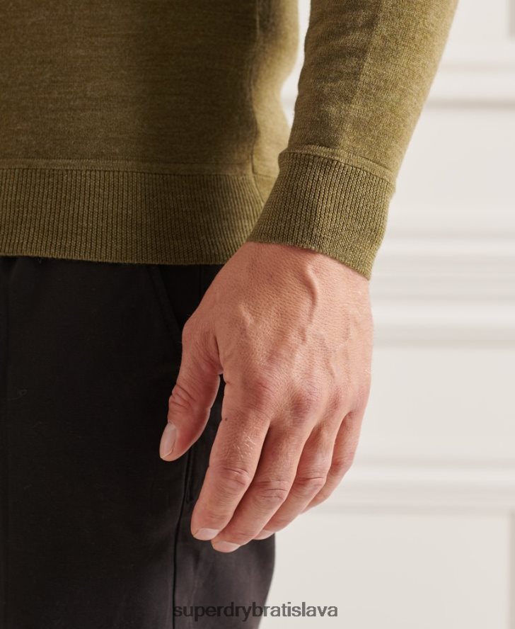 Superdry muži studios merino crew jumper 6B4ZTR1313 oblečenie zelená