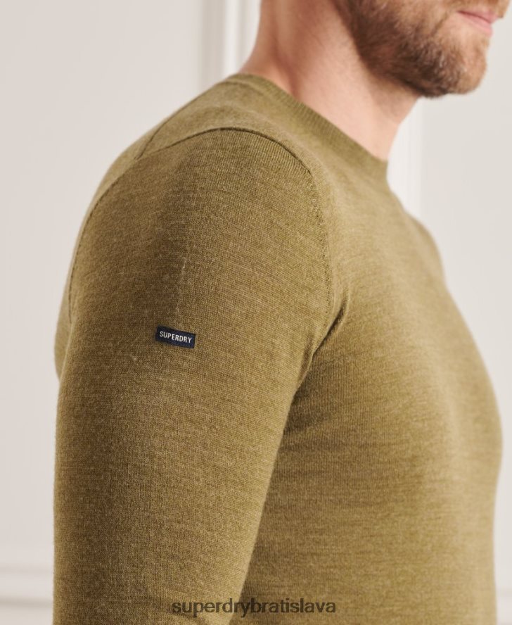 Superdry muži studios merino crew jumper 6B4ZTR1313 oblečenie zelená