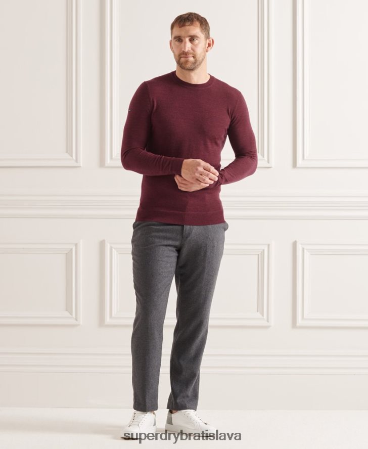 Superdry muži studios merino crew jumper 6B4ZTR1331 oblečenie červená