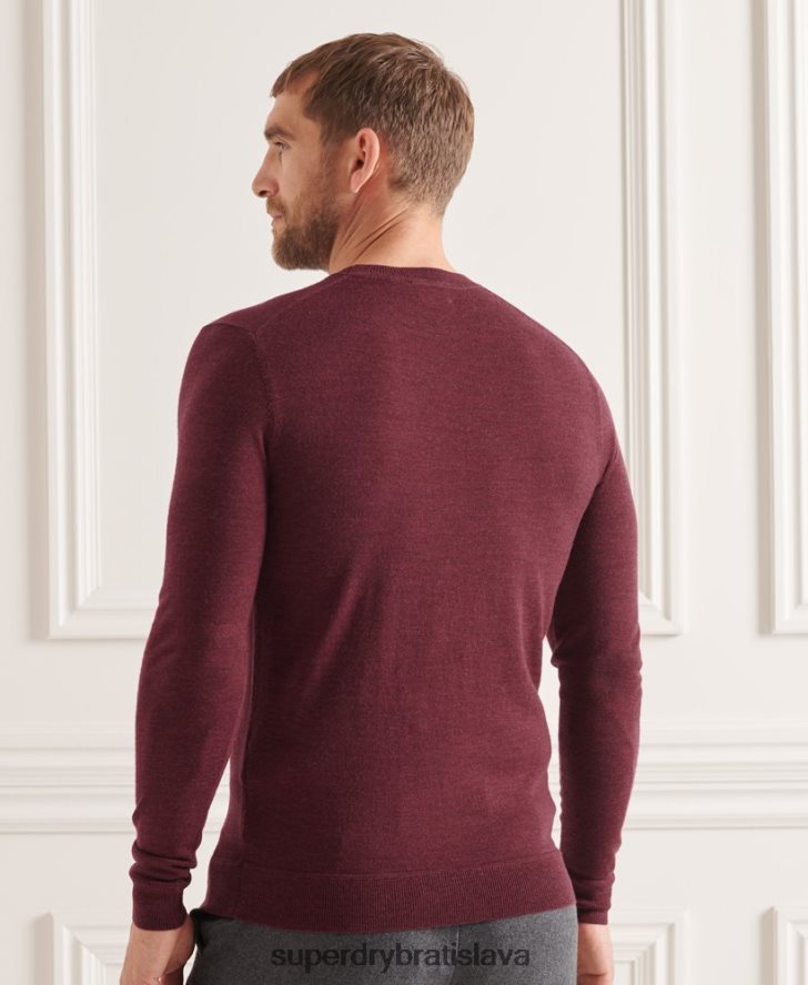 Superdry muži studios merino crew jumper 6B4ZTR1331 oblečenie červená