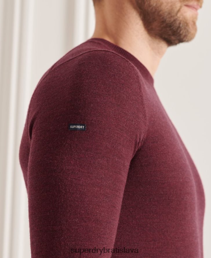 Superdry muži studios merino crew jumper 6B4ZTR1331 oblečenie červená