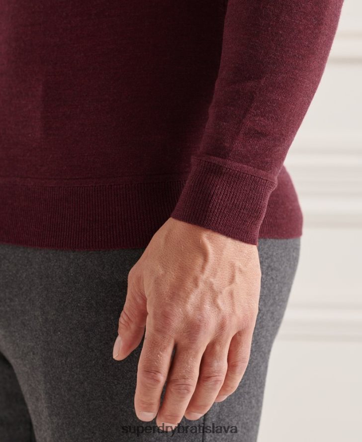Superdry muži studios merino crew jumper 6B4ZTR1331 oblečenie červená