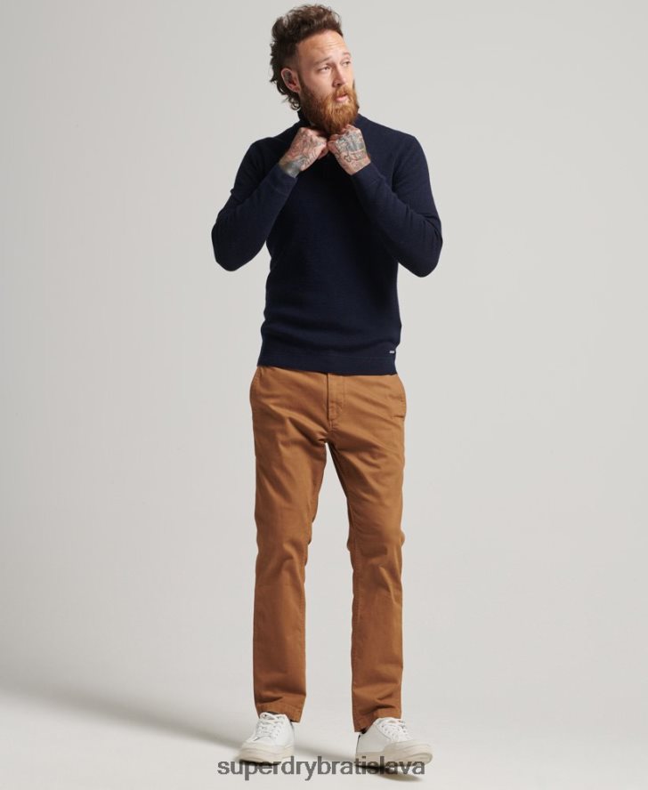 Superdry muži studios merino henley jumper 6B4ZTR1266 oblečenie námorníctvo