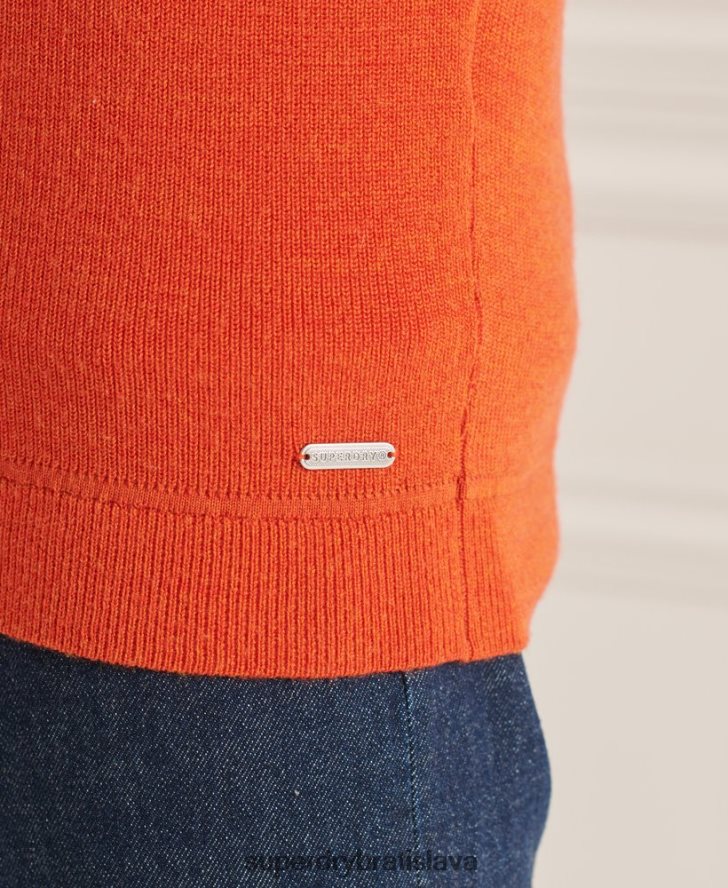 Superdry muži studios merino henley jumper 6B4ZTR5288 oblečenie oranžová