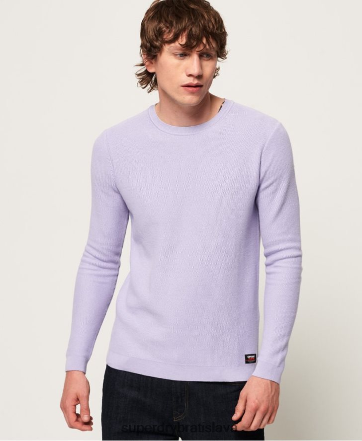 Superdry muži supima bavlnený sveter 6B4ZTR1368 oblečenie Fialová