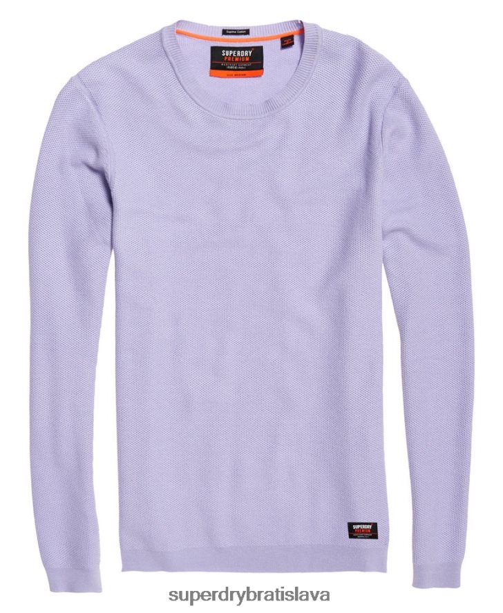 Superdry muži supima bavlnený sveter 6B4ZTR1368 oblečenie Fialová