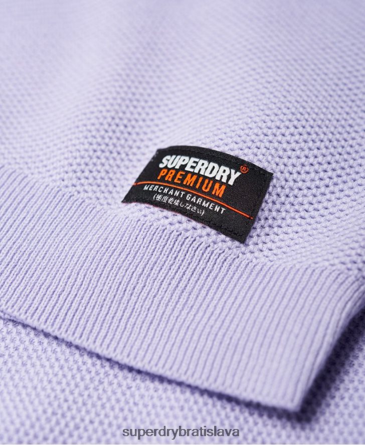 Superdry muži supima bavlnený sveter 6B4ZTR1368 oblečenie Fialová