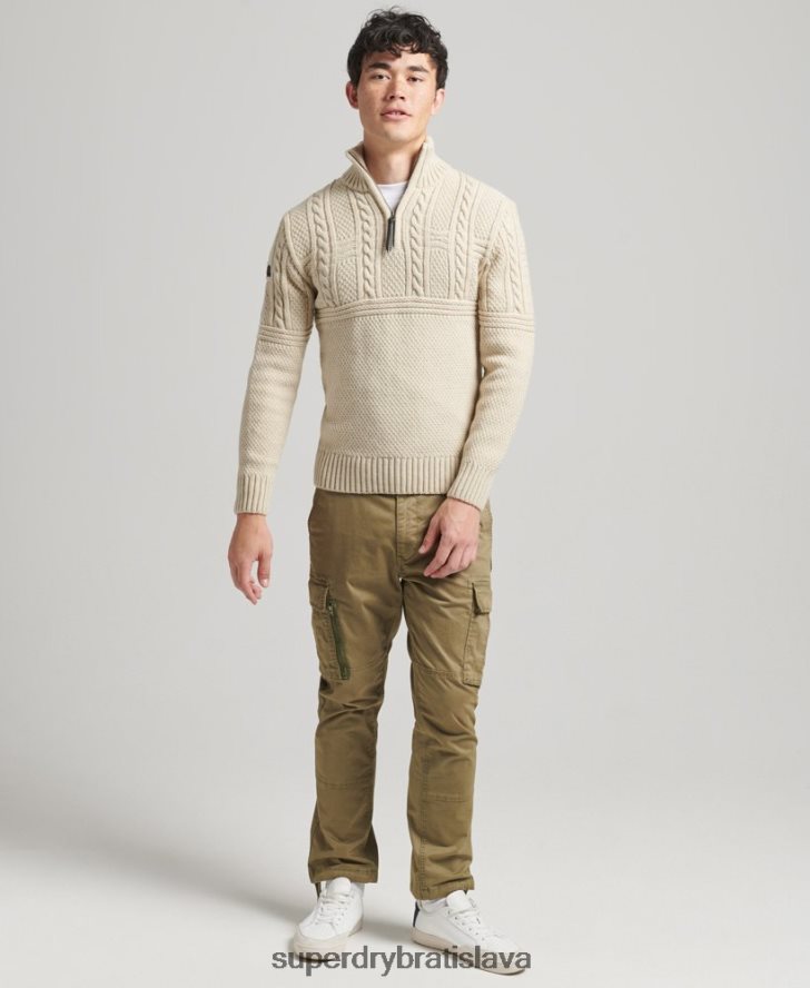 Superdry muži sveter jacob henley 6B4ZTR5240 oblečenie krém