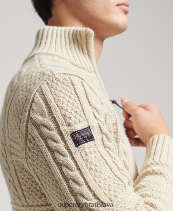 Superdry muži sveter jacob henley 6B4ZTR5240 oblečenie krém