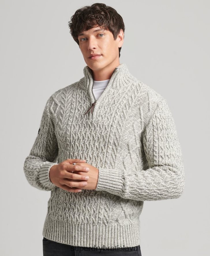Superdry muži sveter jacob henley 6B4ZTR5249 oblečenie sivá