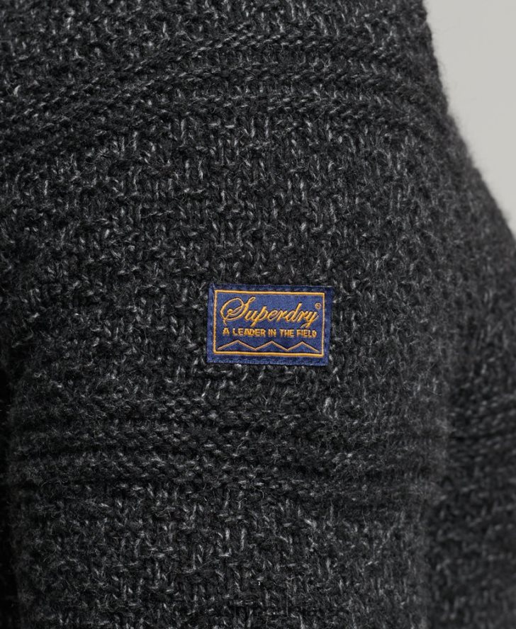 Superdry muži sveter jacob henley 6B4ZTR5253 oblečenie čierna