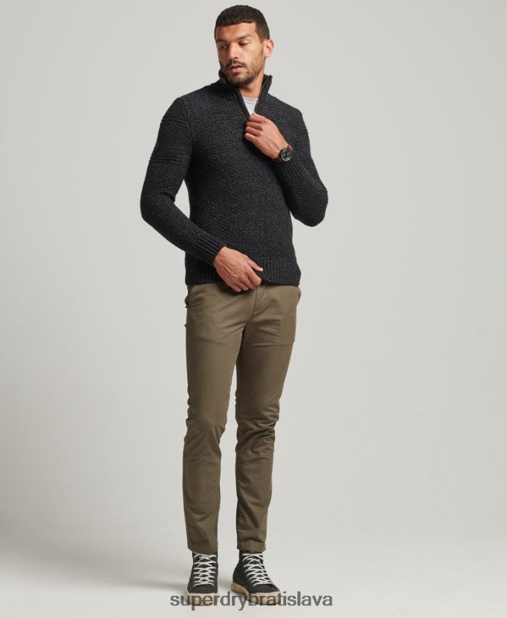 Superdry muži sveter jacob henley 6B4ZTR5253 oblečenie čierna