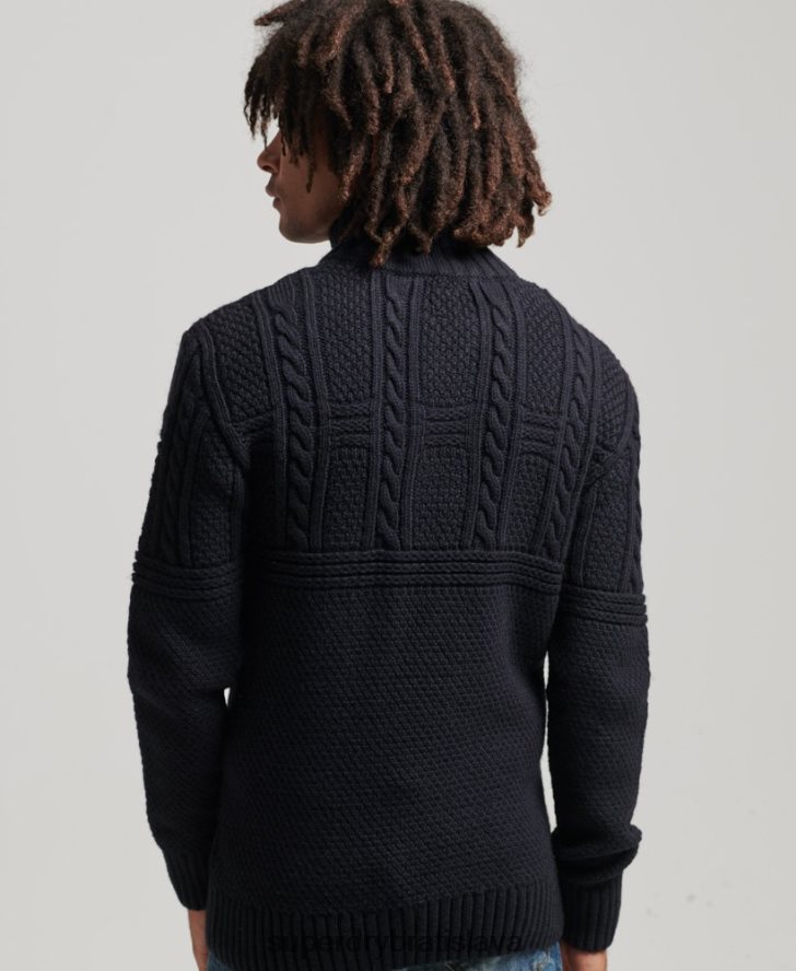Superdry muži sveter jacob henley 6B4ZTR5268 oblečenie námorníctvo