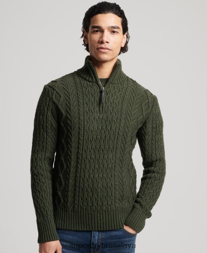 Superdry muži sveter jacob henley 6B4ZTR5278 oblečenie zelená