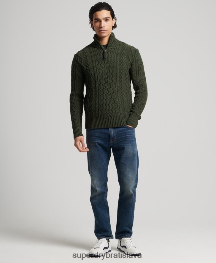 Superdry muži sveter jacob henley 6B4ZTR5278 oblečenie zelená