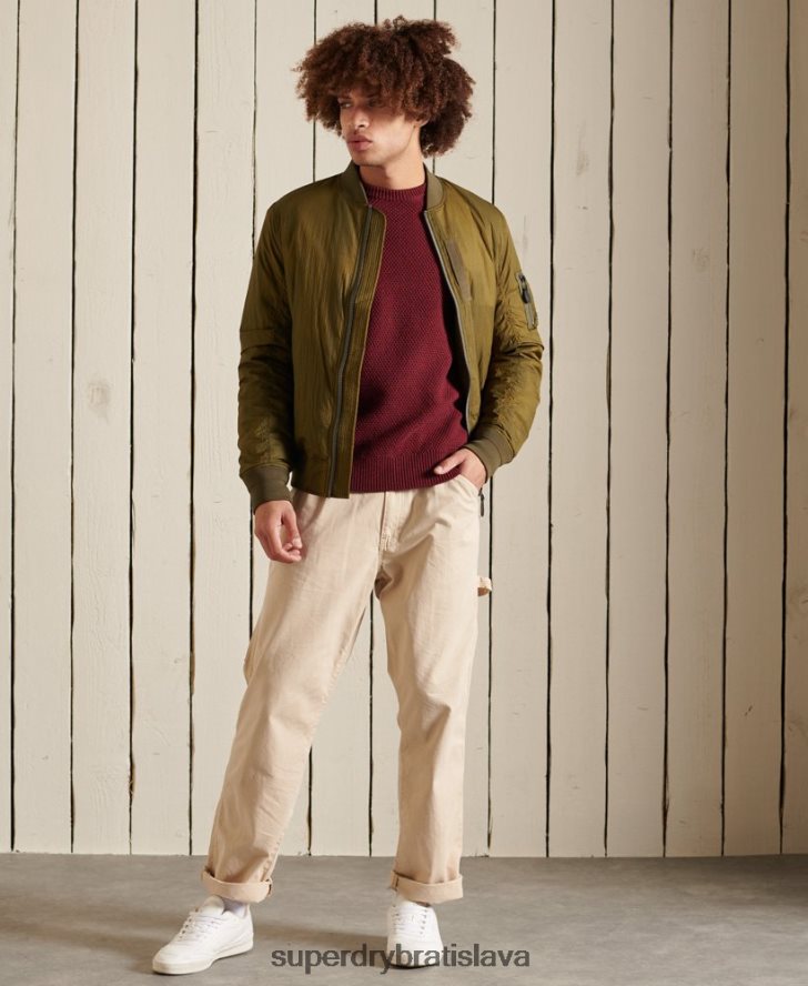 Superdry muži textúrovaný twist crew jumper 6B4ZTR5343 oblečenie červená