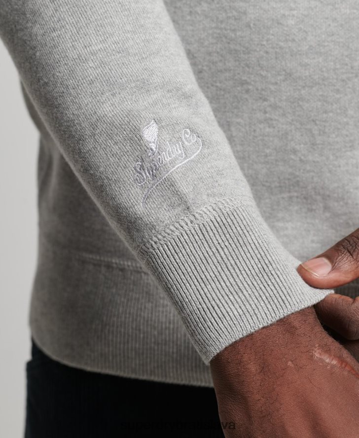 Superdry muži univerzitný posádkový skokan 6B4ZTR1248 oblečenie sivá