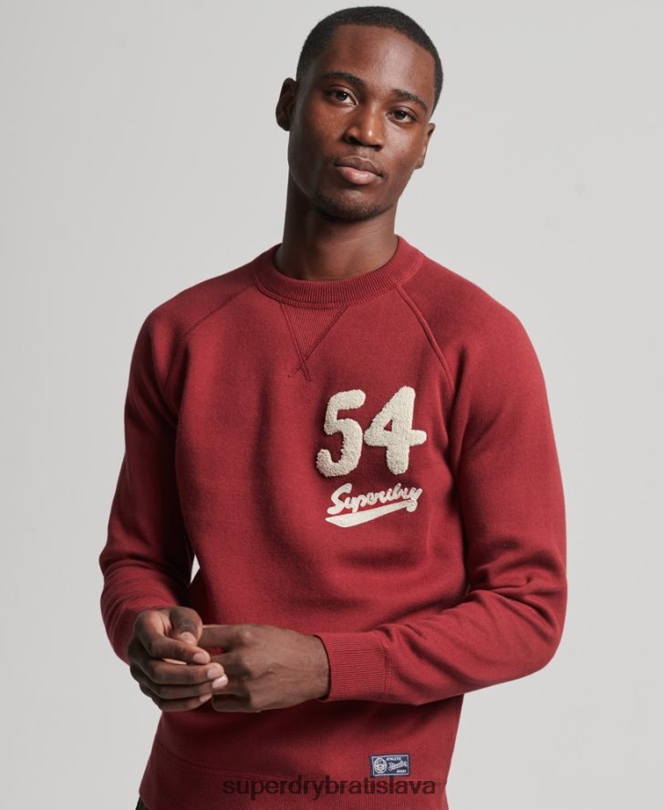 Superdry muži univerzitný posádkový skokan 6B4ZTR1263 oblečenie červená