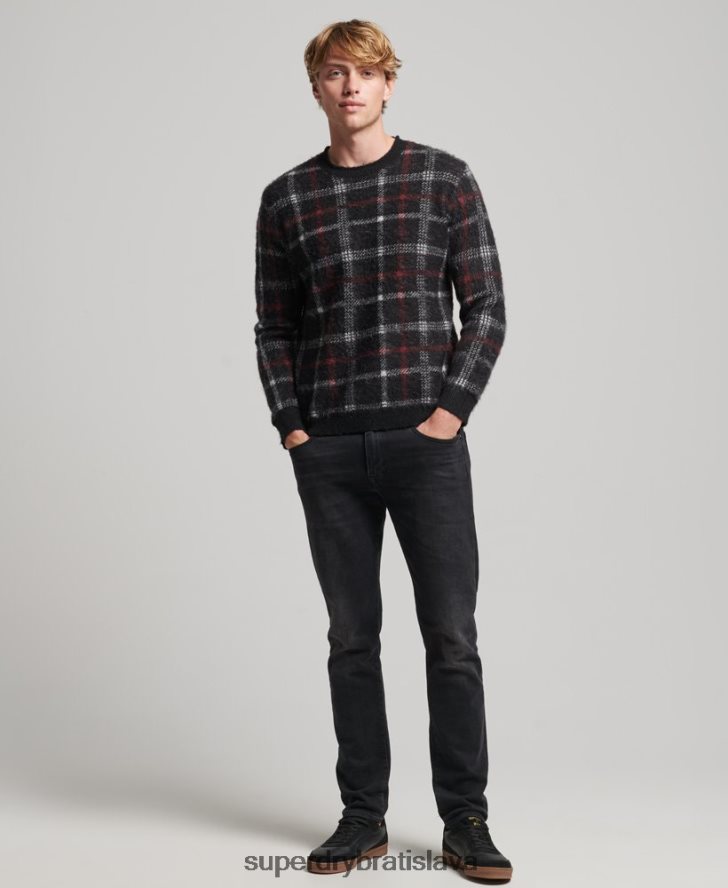 Superdry muži vzor posádky jumper 6B4ZTR1279 oblečenie čierna